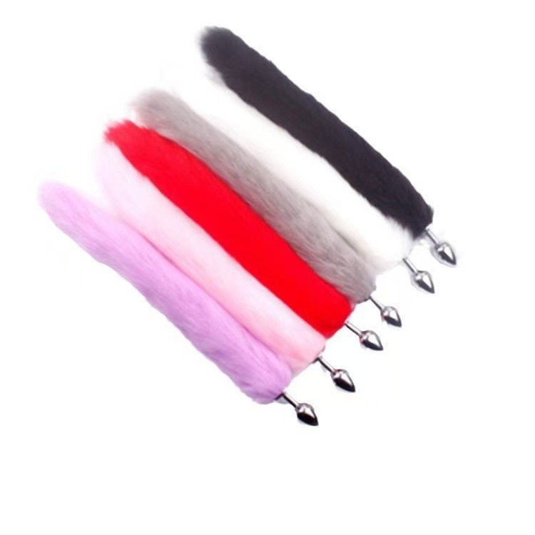 Artificial Fur Tail Fox Anal Plug Metal